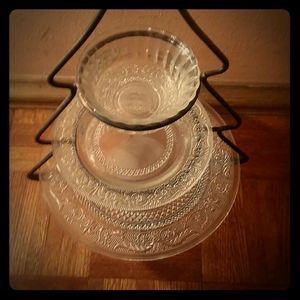 Holiday season glass dish